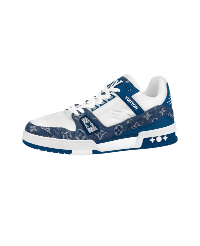 LOUIS VUITTON TRAINER MONOGRAM DENIM WHITE BLUE – LVS006