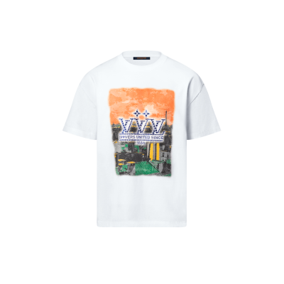 LV EMBELLISHED GRAPHIC COTTON T-SHIRT