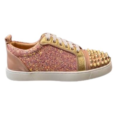Christian Louboutin Red Bottom Pink Glitter Sneaker – CLS044