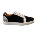 Christian Louboutin Low Top Black White Silver Sneaker – CLS048
