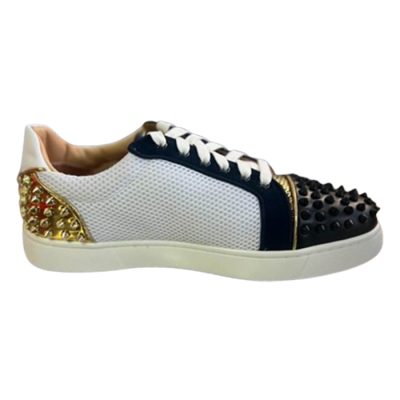 Christian Louboutin Low Top Black White Gold Sneaker – CLS050