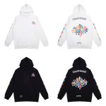 CHROME HEARTS  BLACK WHITE HOODIE k-8