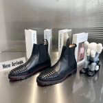 Christian Louboutin Black Leather Ankle Boots Sneaker – CLS057