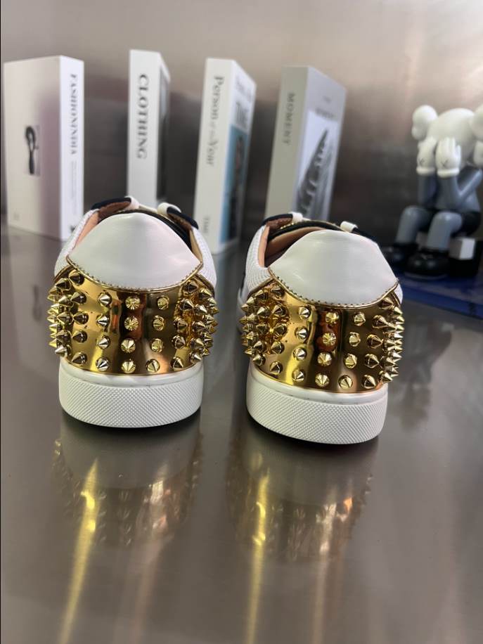 Christian Louboutin Low Top Black White Gold Sneaker – CLS050