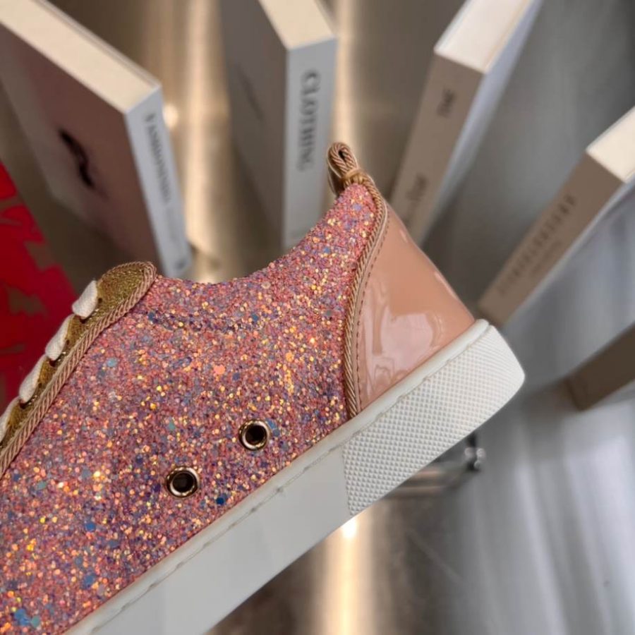 Christian Louboutin Red Bottom Pink Glitter Sneaker – CLS044