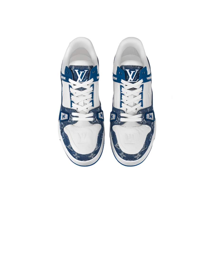 LOUIS VUITTON TRAINER MONOGRAM DENIM WHITE BLUE – LVS006