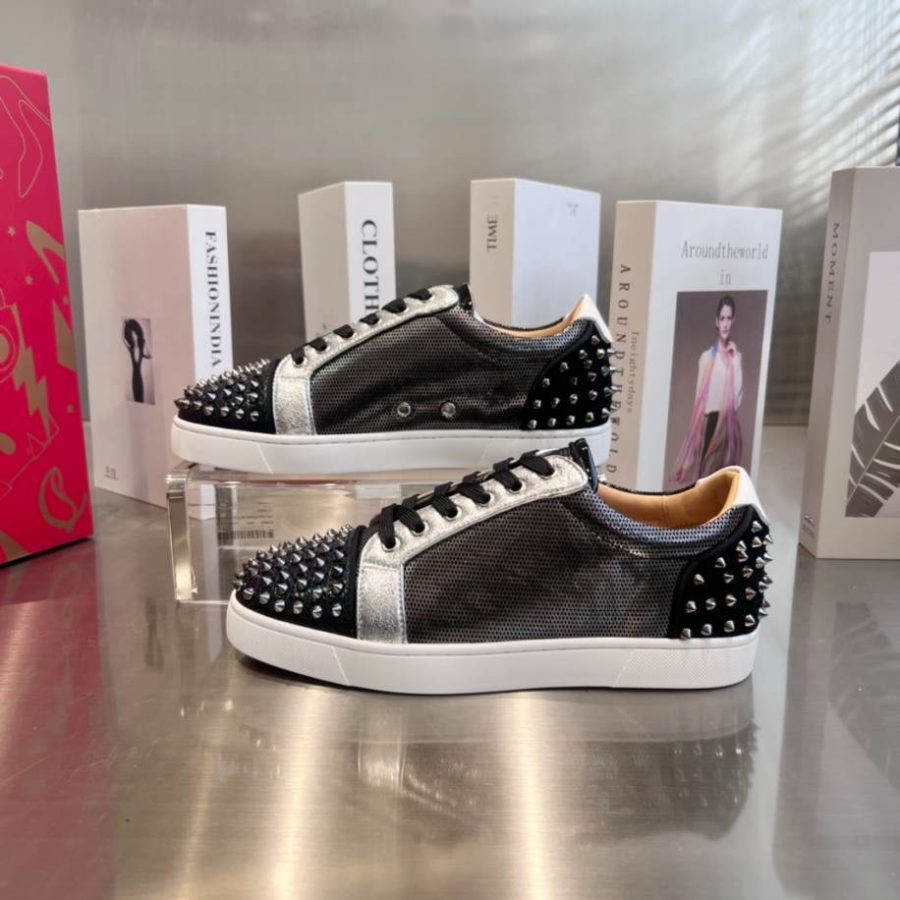 Christian Louboutin Low Top Black Silver Sneaker – CLS049