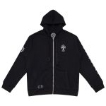 CHROME HEARTS BLACK WHITE ZIP UP HOODIE S-3