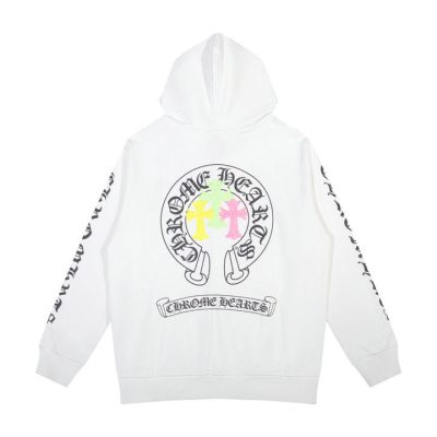 CHROME HEARTS BLACK WHITE ZIP UP HOODIE S-5