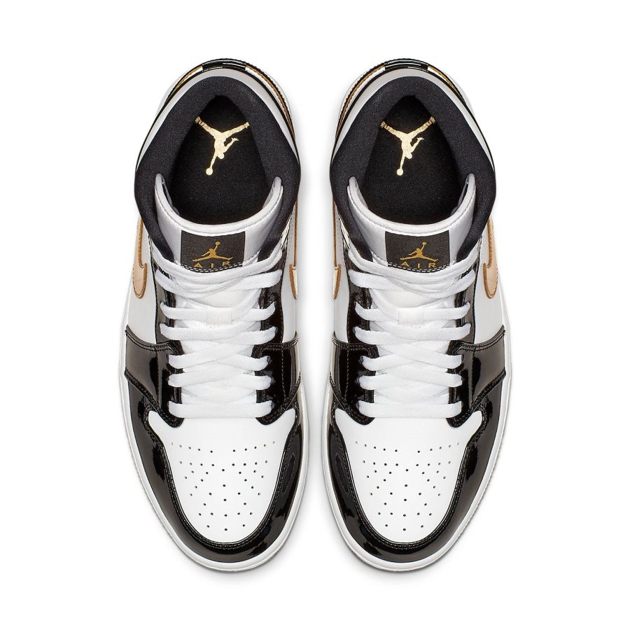 Air Jordan 1 Mid Patent ‘Black Gold’