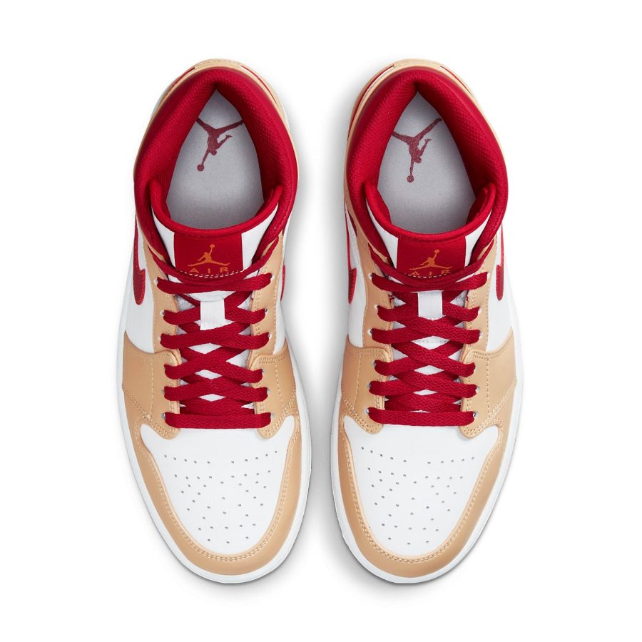Air Jordan 1 Mid ‘Light Curry Cardinal Red’