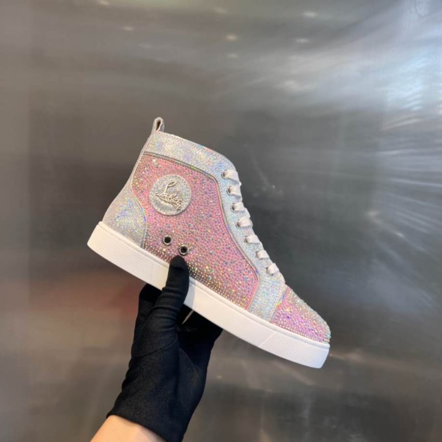 Christian Louboutin Low Top Pink Silver Sneaker – CLS051
