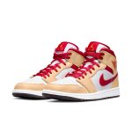 Air Jordan 1 Mid ‘Light Curry Cardinal Red’