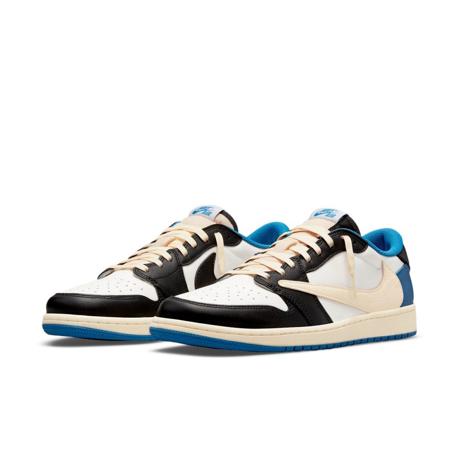 Air Jordan 1 Retro Low x Fragment Design x Travis Scott x ‘Sail Black Military Blue’