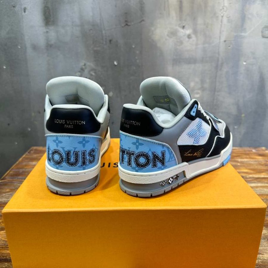 Louis Vuitton Trainer Blue Grey Black Sneaker – LVS210