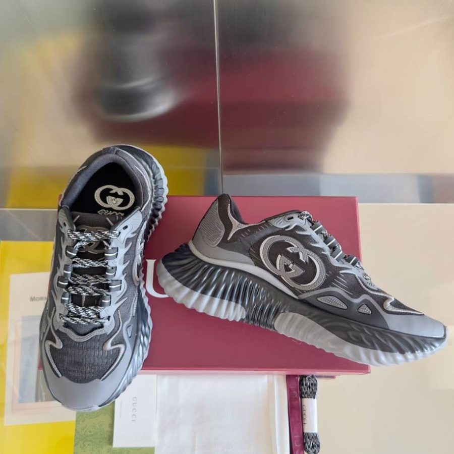 Gucci Ripple Splash Black Grey Fabric Sneakers – GCC201