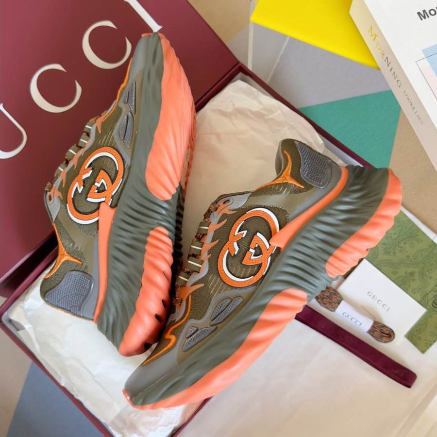 Gucci Brown Ripple Splash Fabric Sneakers – GCC200