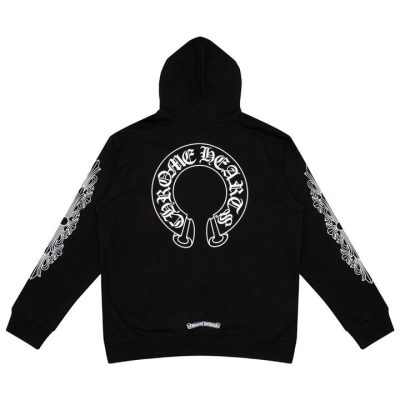 CHROME HEARTS BLACK WHITE ZIP UP HOODIE
