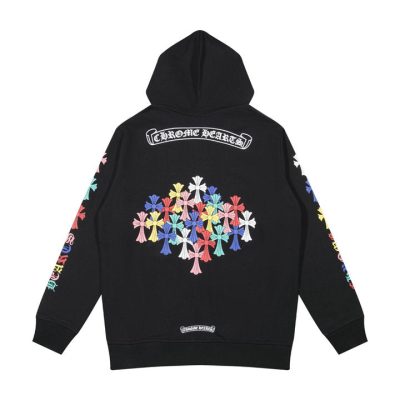 CHROME HEARTS BLACK WHITE ZIP UP HOODIE S-2