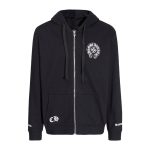 CHROME HEARTS BLACK WHITE ZIP UP HOODIE S-4