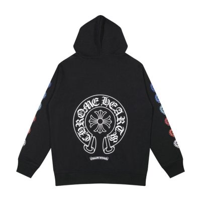 CHROME HEARTS BLACK WHITE ZIP UP HOODIE A-2