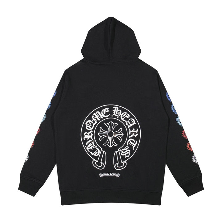 CHROME HEARTS BLACK WHITE ZIP UP HOODIE A-2