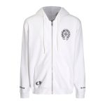 CHROME HEARTS BLACK WHITE ZIP UP HOODIE S-4