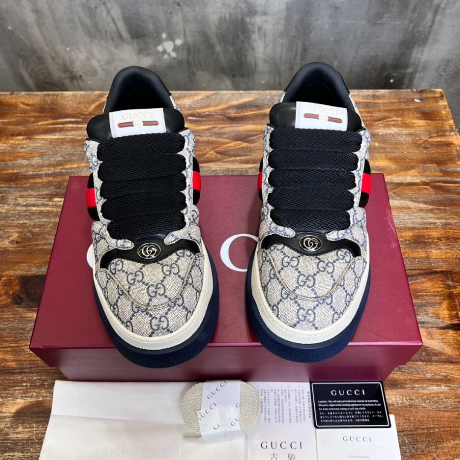 Gucci Screener Web Beige and Blue Sneaker – GCC171