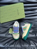 Gucci Screener Trainer With Web Beige Green Sneaker – GCC177