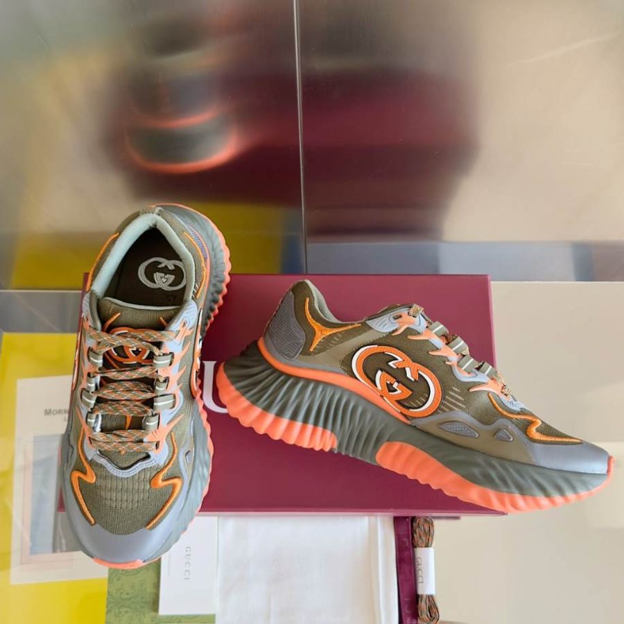 Gucci Brown Ripple Splash Fabric Sneakers – GCC200