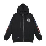 CHROME HEARTS BLACK WHITE ZIP UP HOODIE A-2