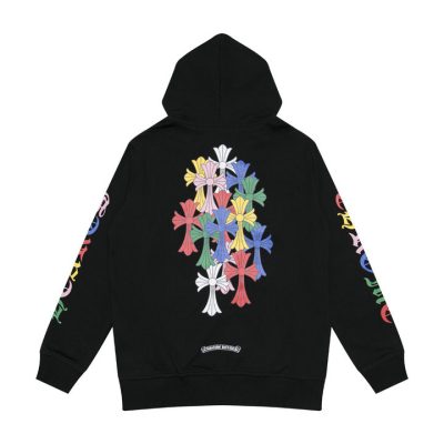 CHROME HEARTS BLACK WHITE ZIP UP HOODIE S-1