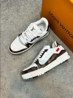 Louis Vuitton Trainer Damier White Brown Sneaker – LVS206