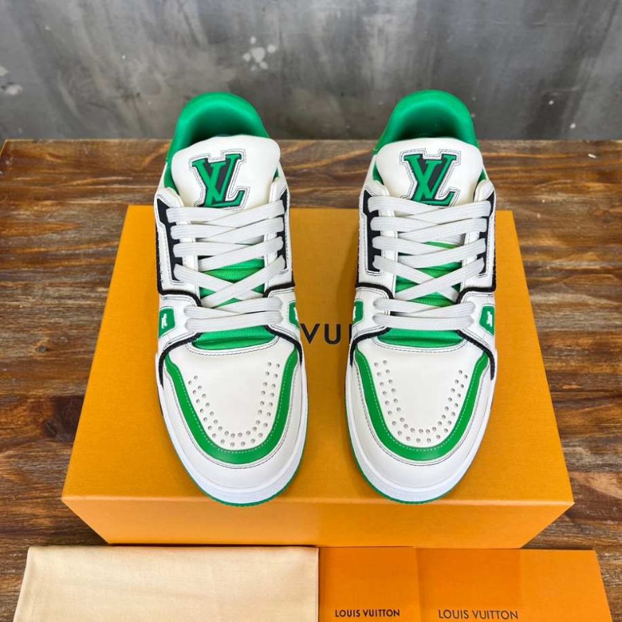 Louis Vuitton Trainer White Green Low Sneaker – LVS204