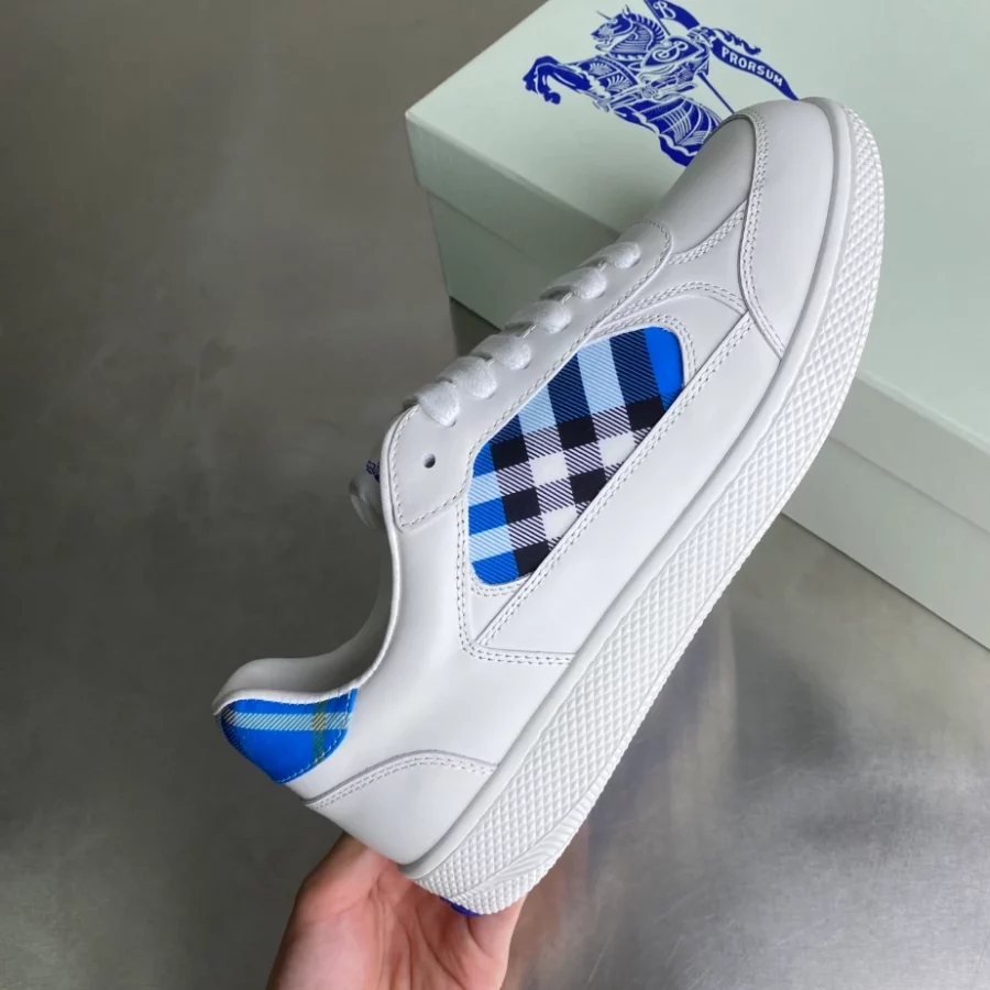BURBERRY LEATHER AND CHECK TERRACE SNEAKERS – BBR035
