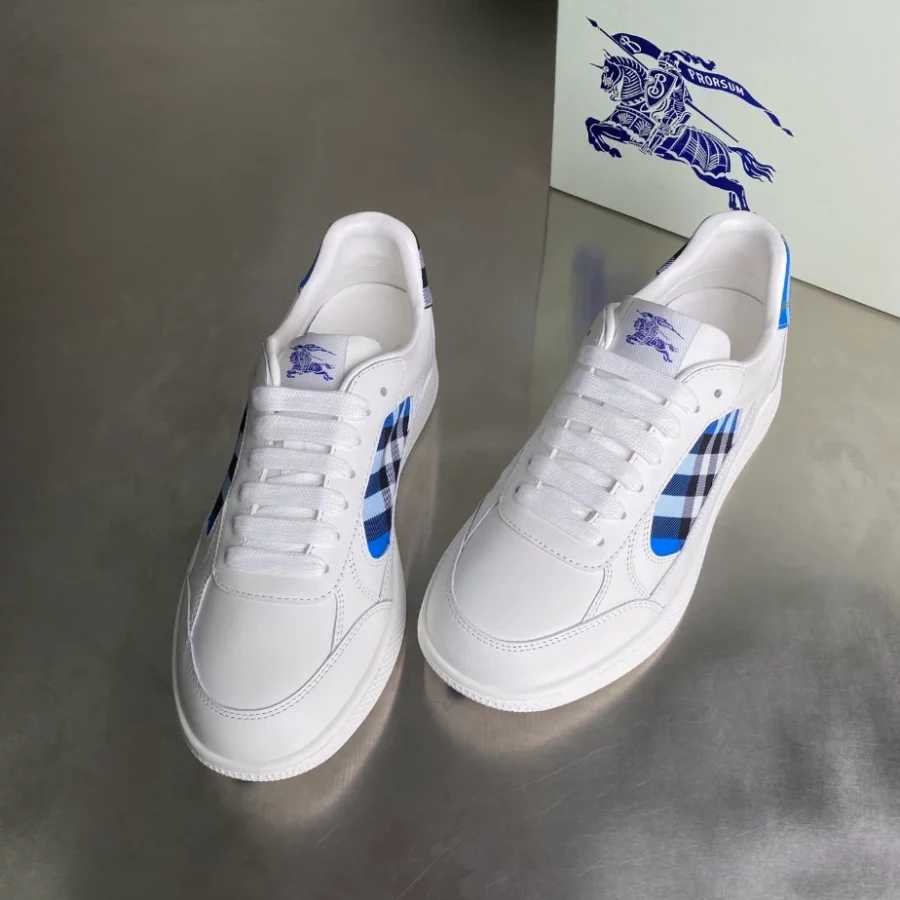 BURBERRY LEATHER AND CHECK TERRACE SNEAKERS – BBR035