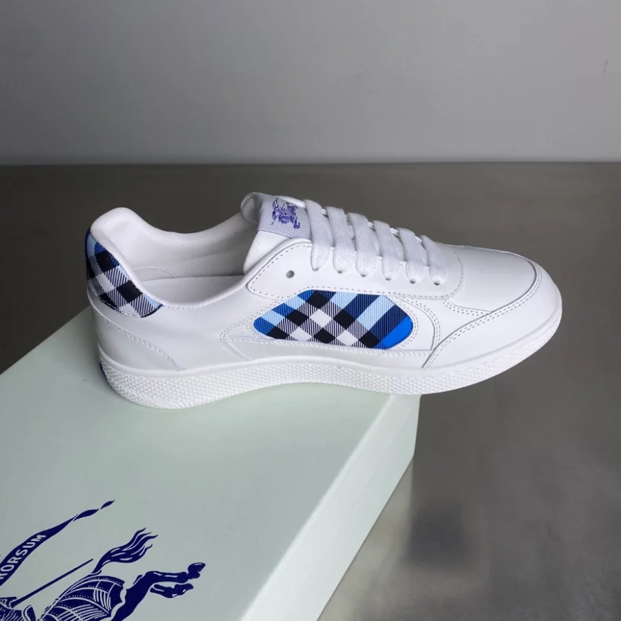BURBERRY LEATHER AND CHECK TERRACE SNEAKERS – BBR035