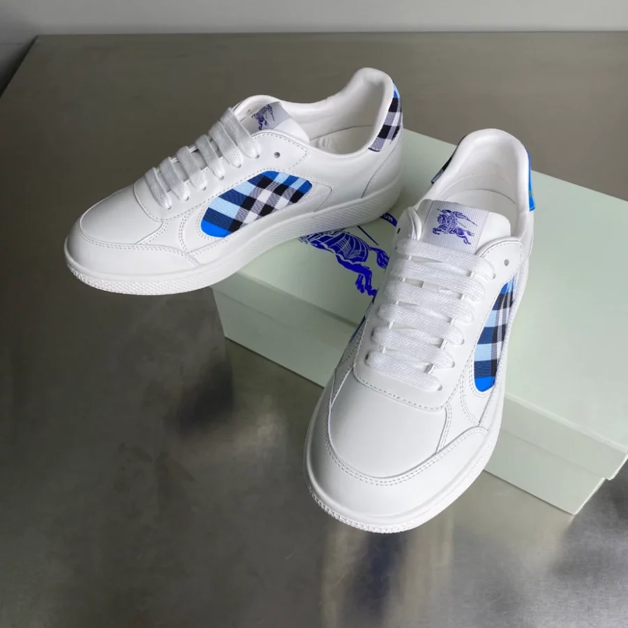 BURBERRY LEATHER AND CHECK TERRACE SNEAKERS – BBR035