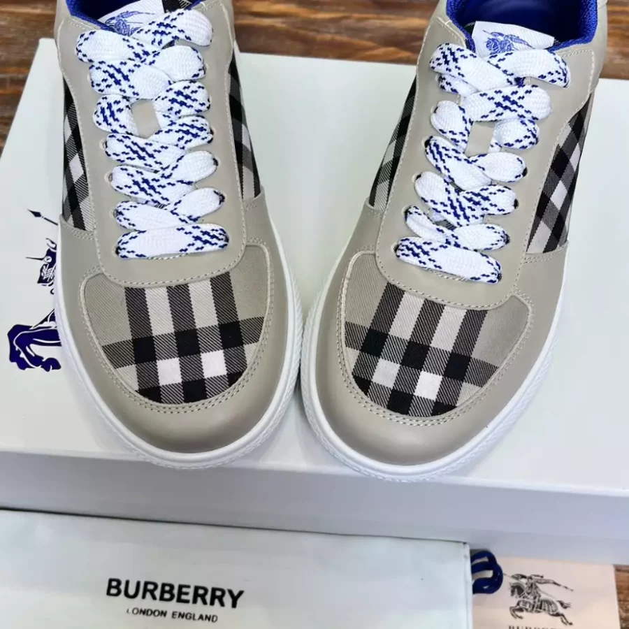 BURBERRY LEATHER AND CHECK TERRACE SNEAKERS – BBR081