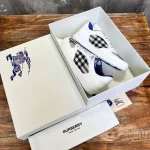 BURBERRY LEATHER AND CHECK TERRACE SNEAKERS – BBR082