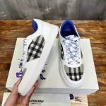 BURBERRY LEATHER AND CHECK TERRACE SNEAKERS – BBR082