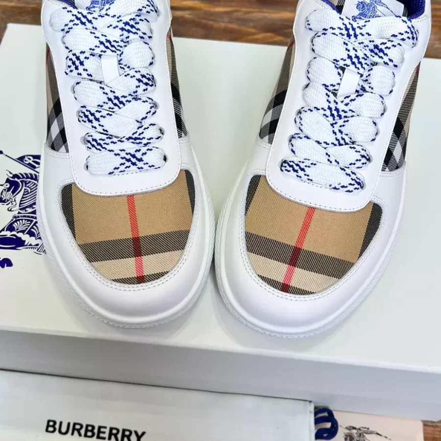 BURBERRY LEATHER AND CHECK TERRACE SNEAKERS – BBR083