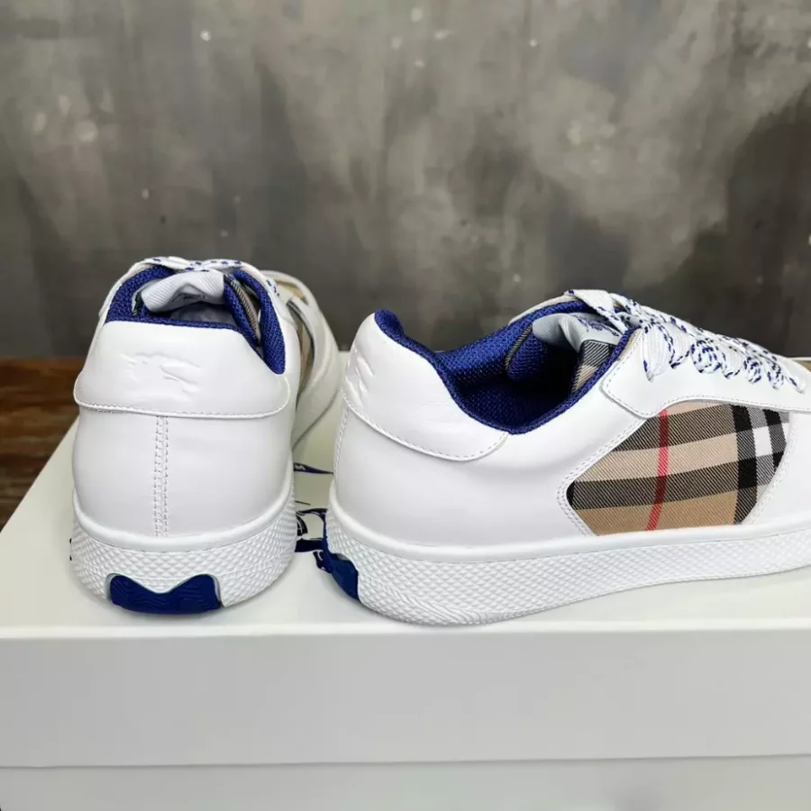 BURBERRY LEATHER AND CHECK TERRACE SNEAKERS – BBR083