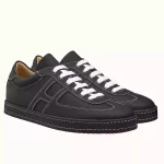 Hermes Boomerang Sneakers In Black Epsom Leather – HM056