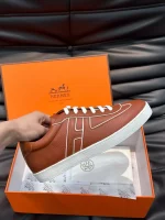 Hermes Boomerang Sneakers In Brown Epsom Calfskin – HM019