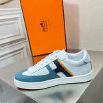 Hermes Boomerang Sneakers In Multicolore Blue Leather – HM054