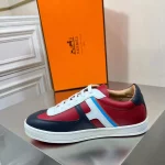 Hermes Boomerang Sneakers In Multicolore Bordeaux Leather – HM052