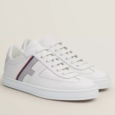 Hermes Boomerang Sneakers In Multicolore White Leather – HM032