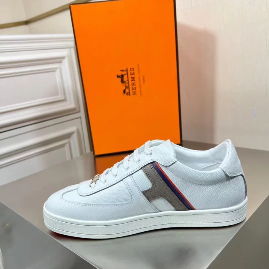 Hermes Boomerang Sneakers In Multicolore White Leather – HM032