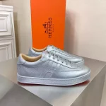 Hermes Boomerang Sneakers In Silver Epsom Leather – HM053